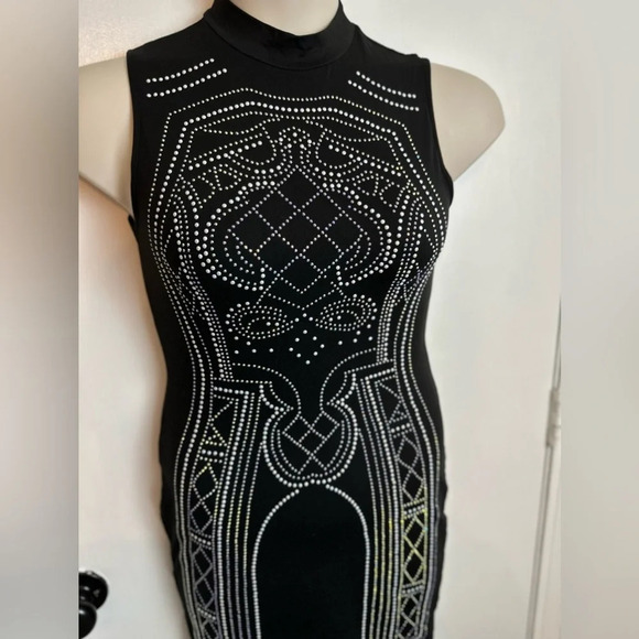 Say What? Embellished Black Body Con Dress  Size Small #1407 - Picture 6 of 12
